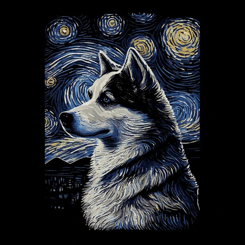 Husky Starry Night