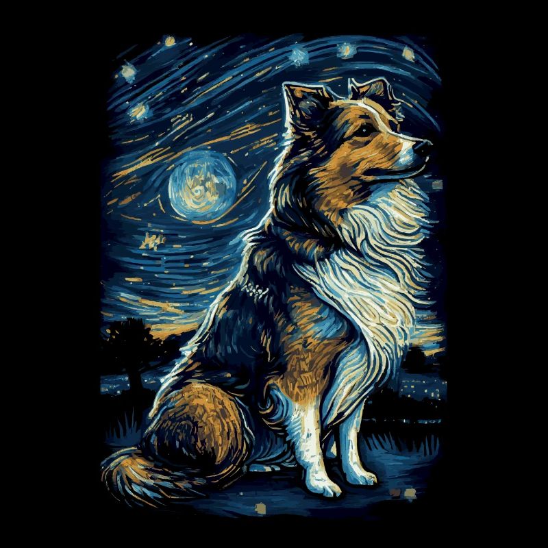 Shetland Shepherd Starry Night