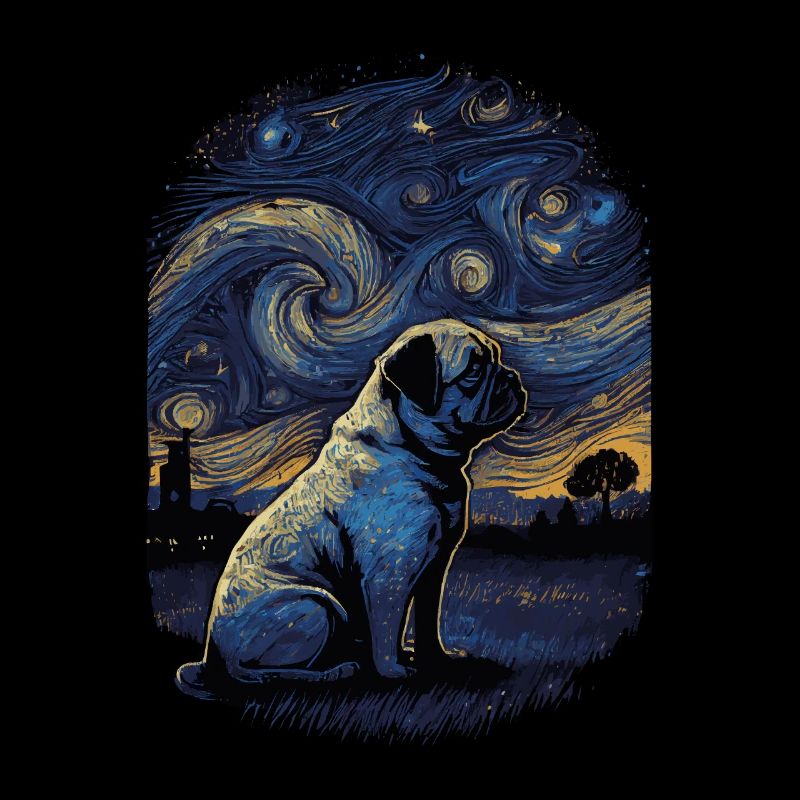 Pug Starry Night