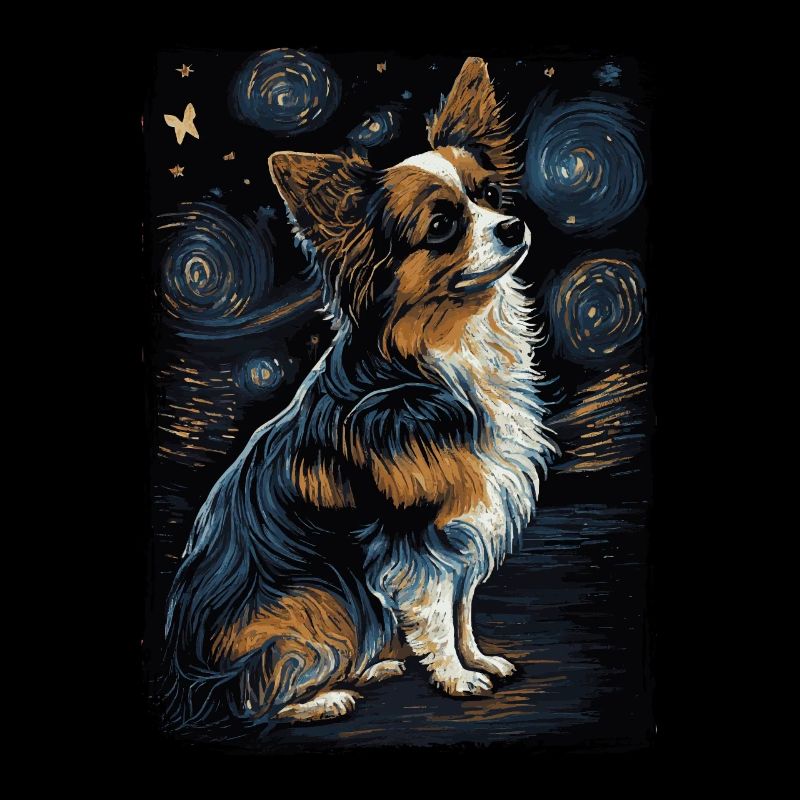 Papillon Hund Starry Night