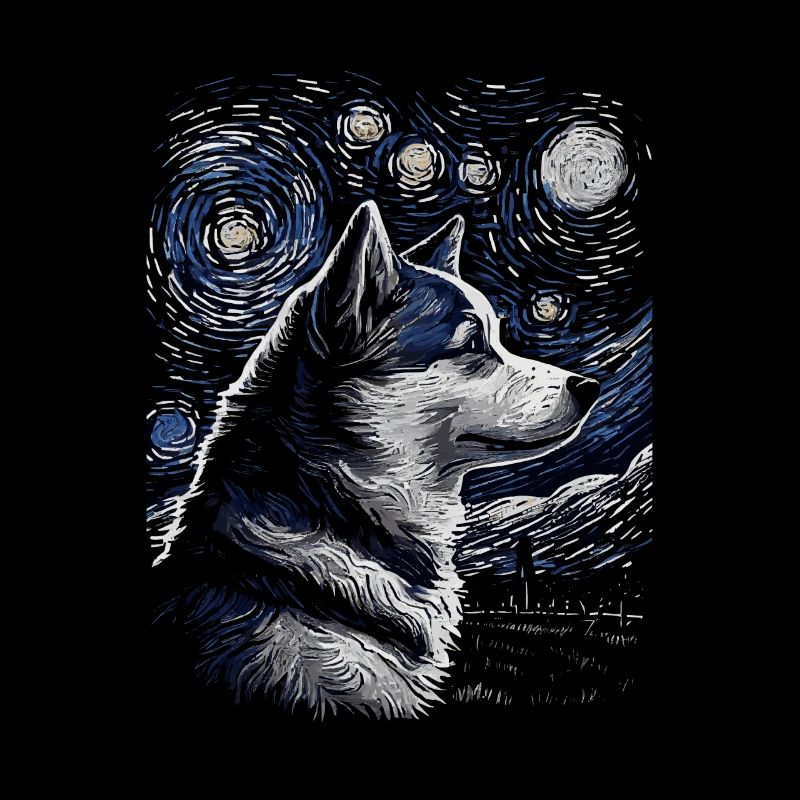 Husky Starry Night