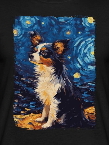 Papillon Dog Starry Night