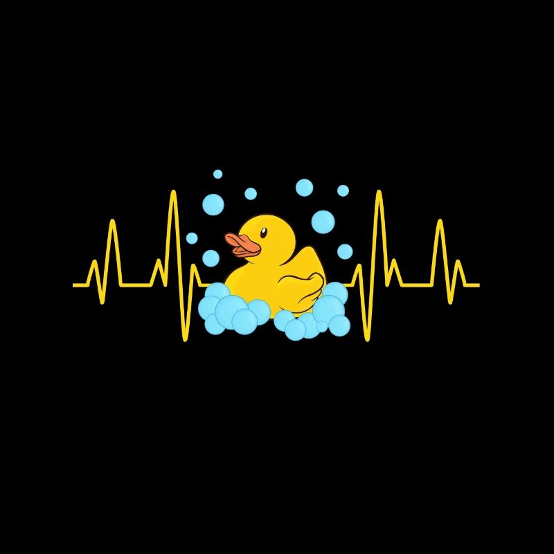 Bathing Duck Rubber Duck Squeaky Duck Heartbeat