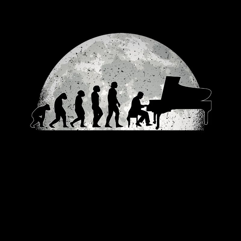 Pianist Evolution Mond Piano Klavier Geschenk