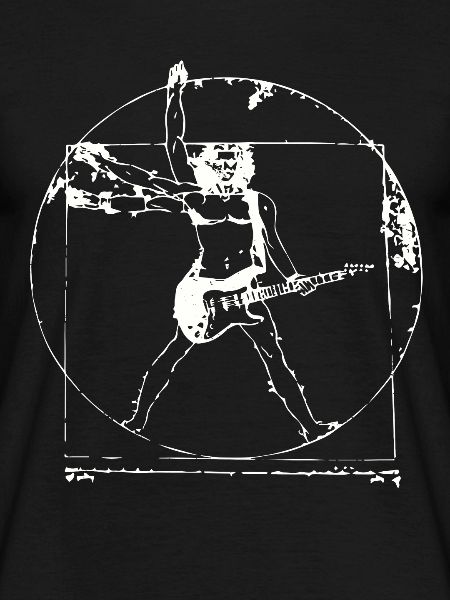 Vitruvian Man guitar skjorte Da Vinci guitarist