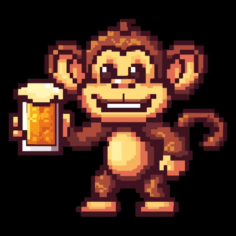 Affe Bier Party Lustig