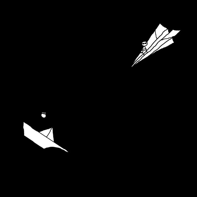 Papierflieger Strichmännchen