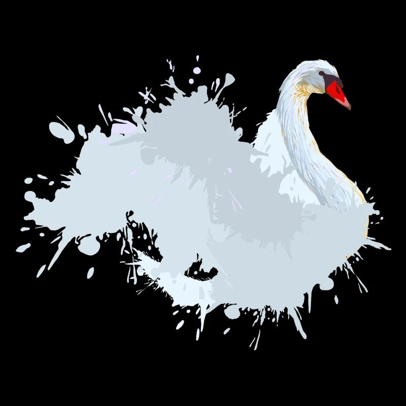 Cygne blanc - trèfle de couleur