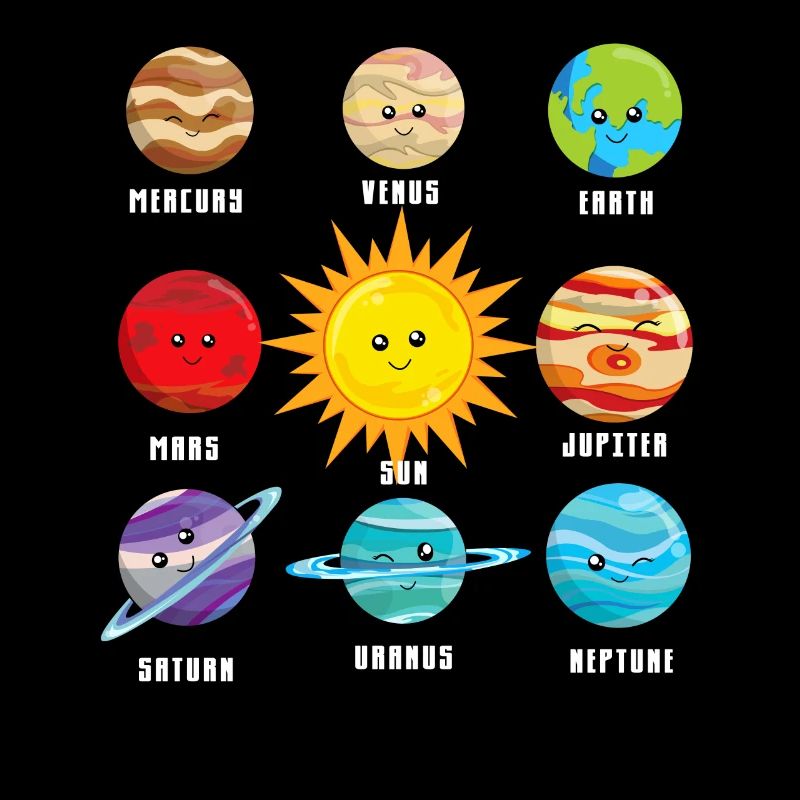 Planets in our solar system.Earth Jupiter, Neptune