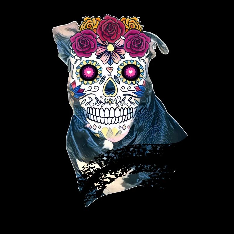 Pitbull Sugar skull - Halloween
