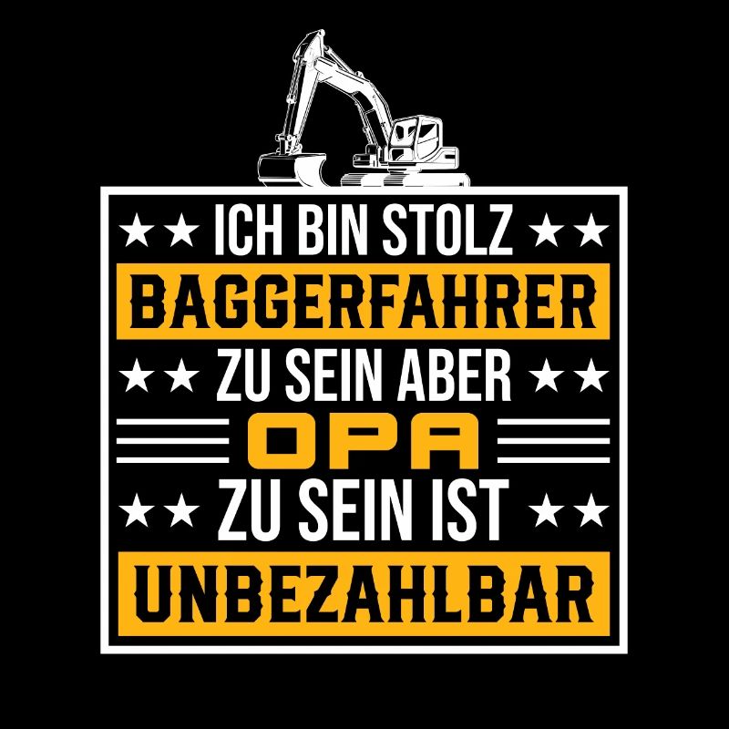 Opa Baustelle Bagger Geschenk