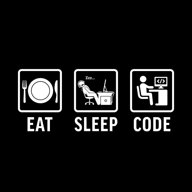 drôle de programmeur de t-shirt manger du code du sommeil