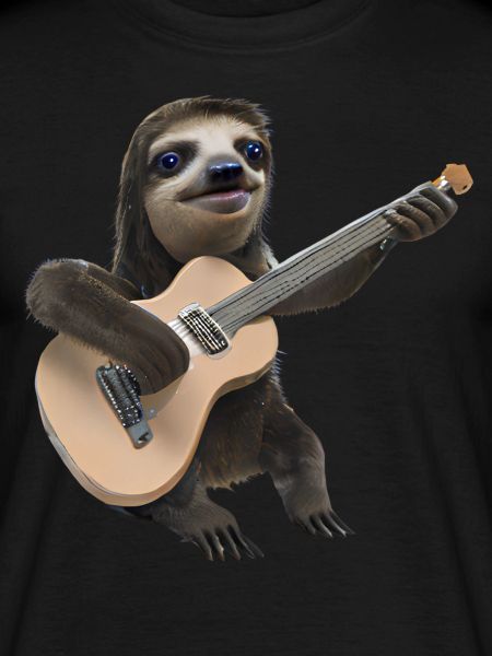 Sloth with guitar