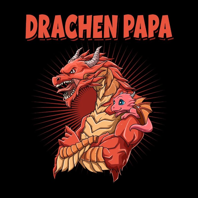 Drachen Papa mit Drachen Kind