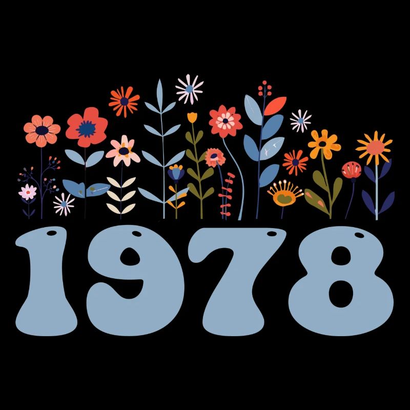 1978 Blumenmuster 1978 Blumen-thema Blumen 1978