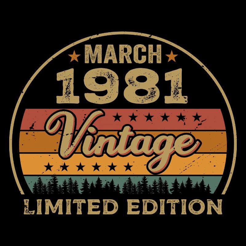 Vintage mars 1981 anniversaire mars 1981 rétro 1981