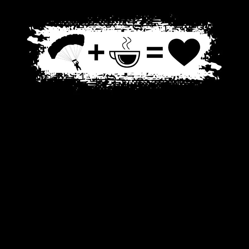 Grunge Rectangle - Heart - Coffee - Paragliding