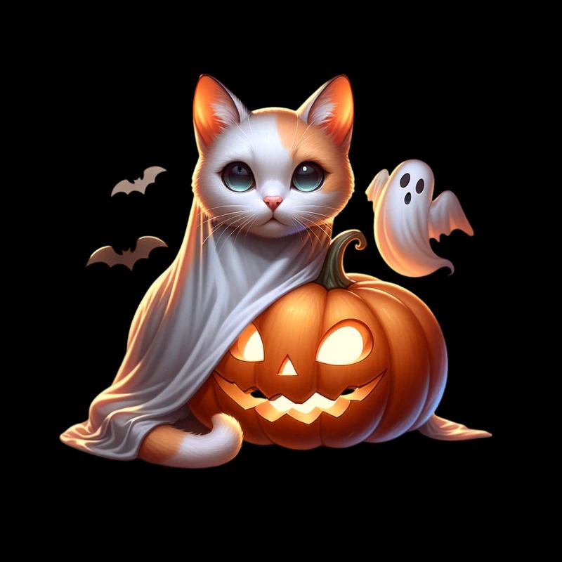 Halloween Cat Pumpkin Ghost