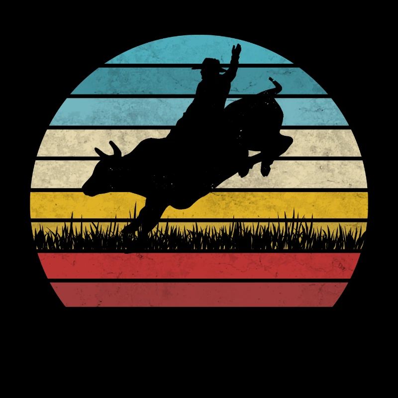 Rodeo Wild West Vache Cowboy Rétro Ouest