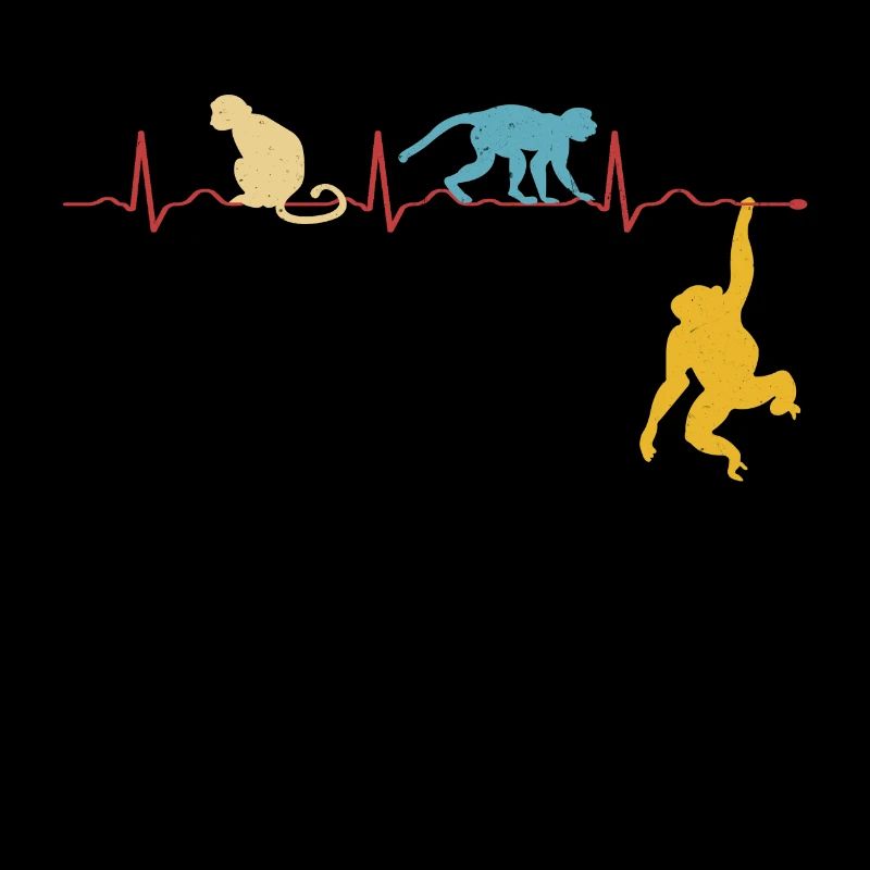 Affen Herzschlag Zoo Affe Tiere Monkey Retro