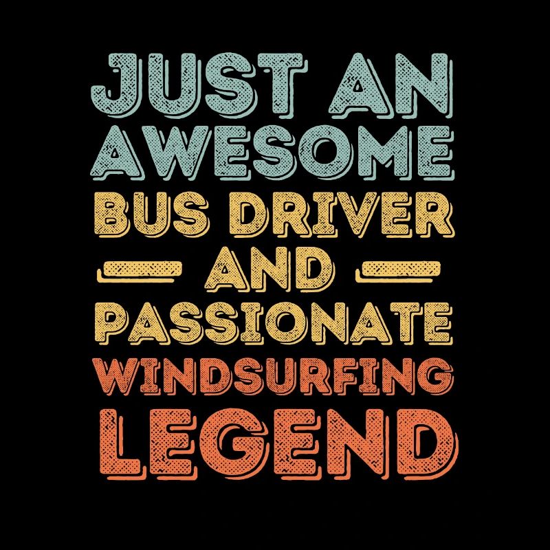Bus driver windsurfing retro