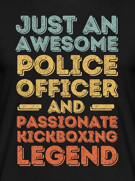 Policeman kickboxing retro