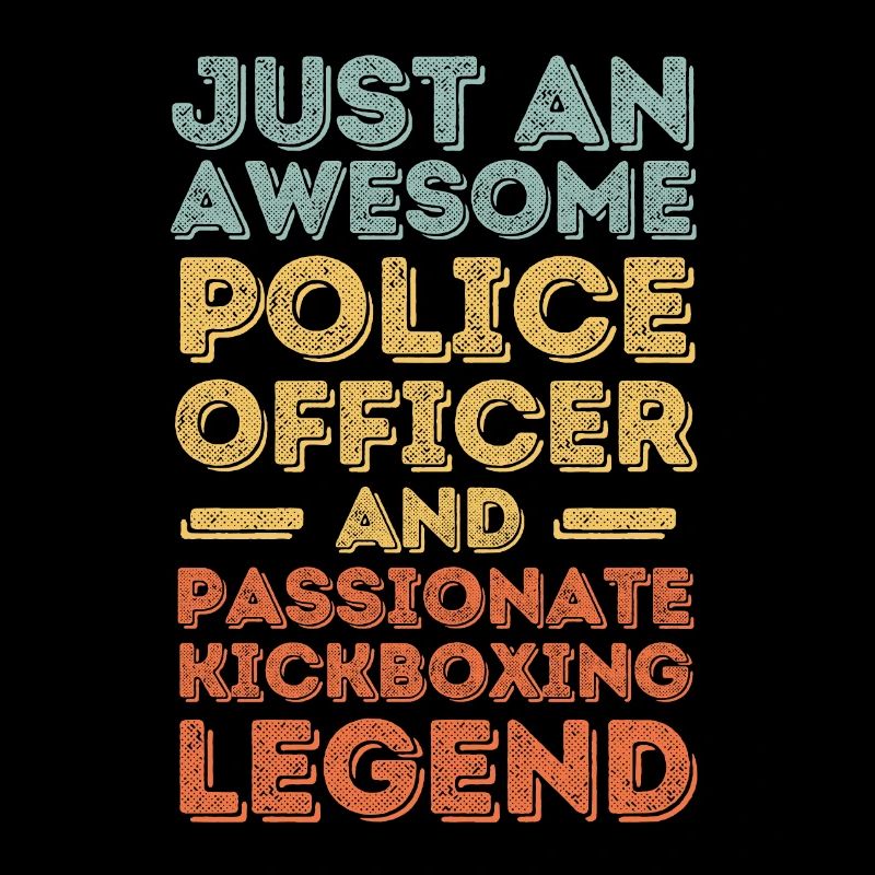 Policeman kickboxing retro