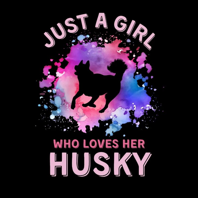 Nur ein Mädchen, das ihren Husky liebt
