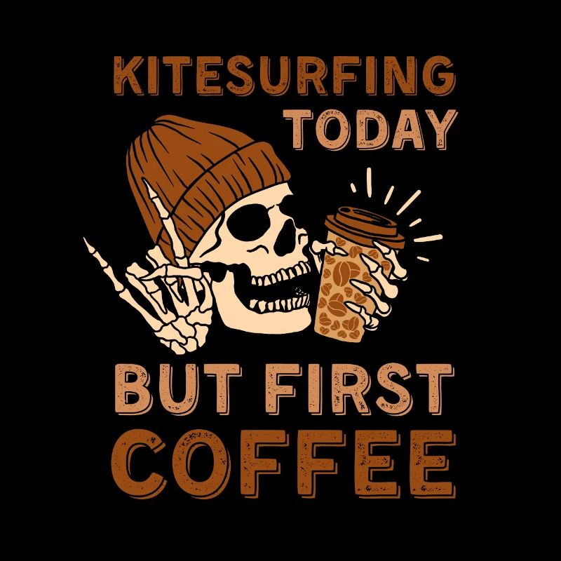 Coffee Kitesurfing skeleton
