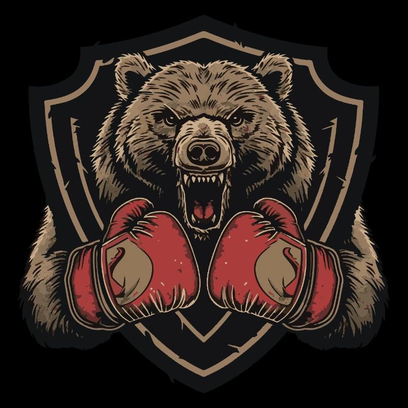 Grizzly Bear Boxer MMA Logo