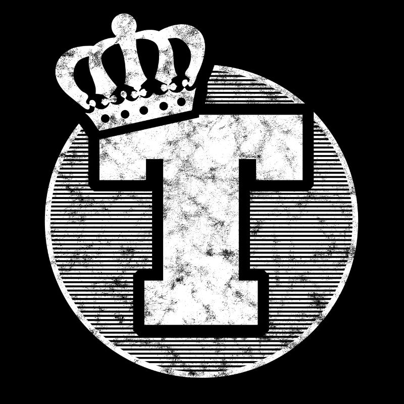 Stylish letter T with crown
