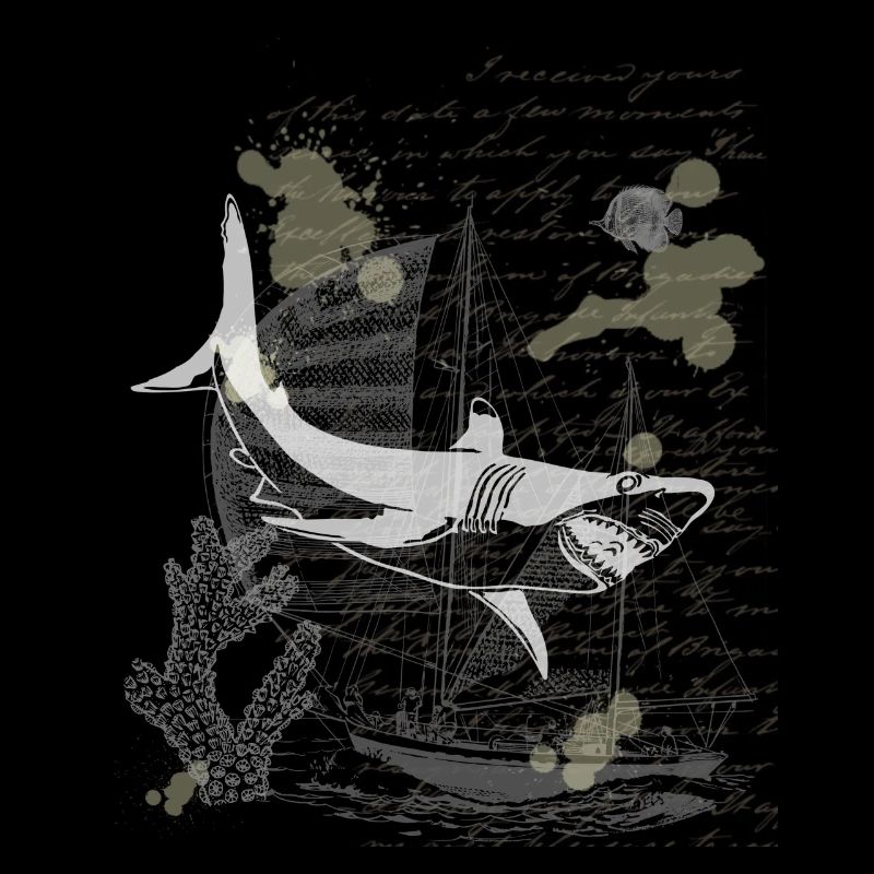Requin design vintage steampunk nautique