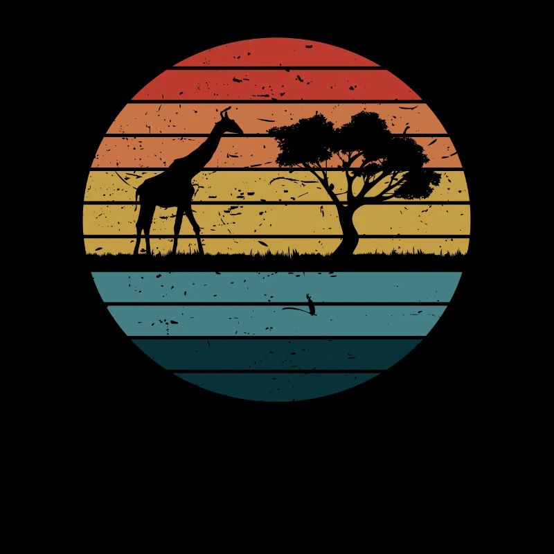 Retro Giraffe Africa Steppe Wilderness Gift