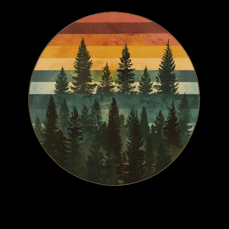 Sunset Forest Nature Outdoors Retro 80s Vibe 6