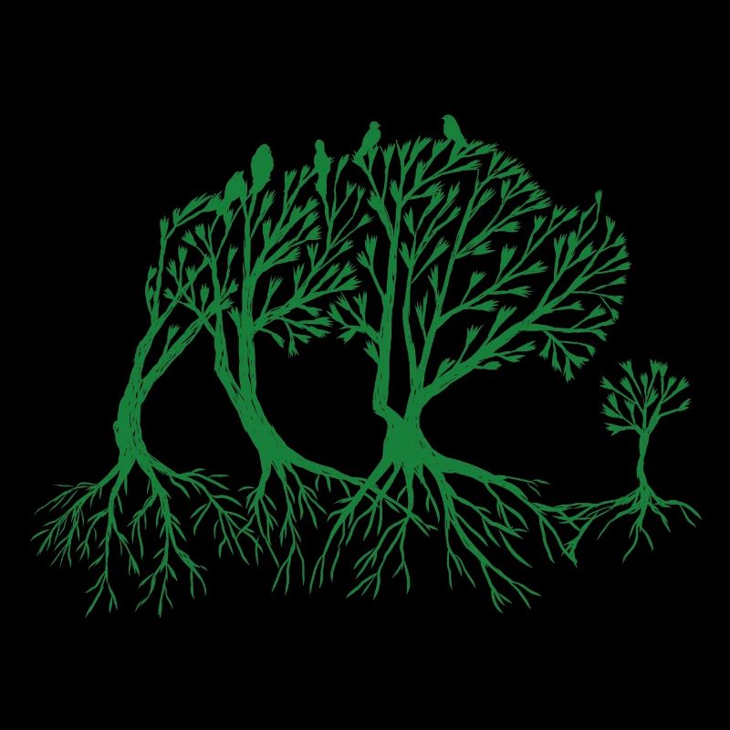 Forest bison in green