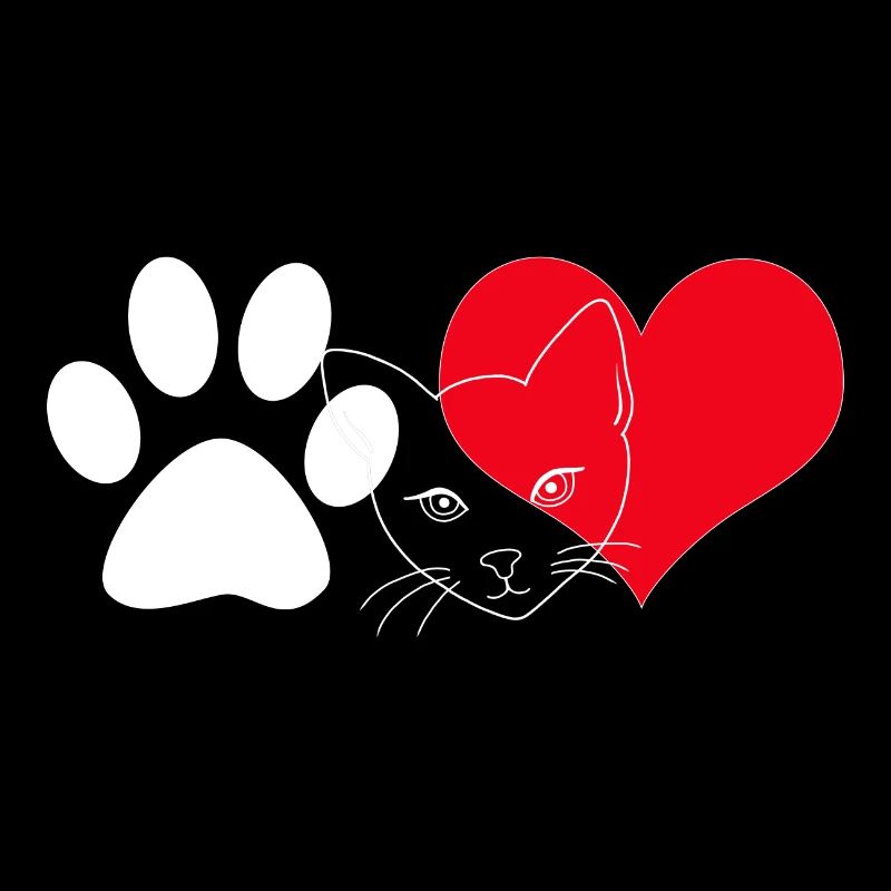 Katzengesicht Herz Pfote