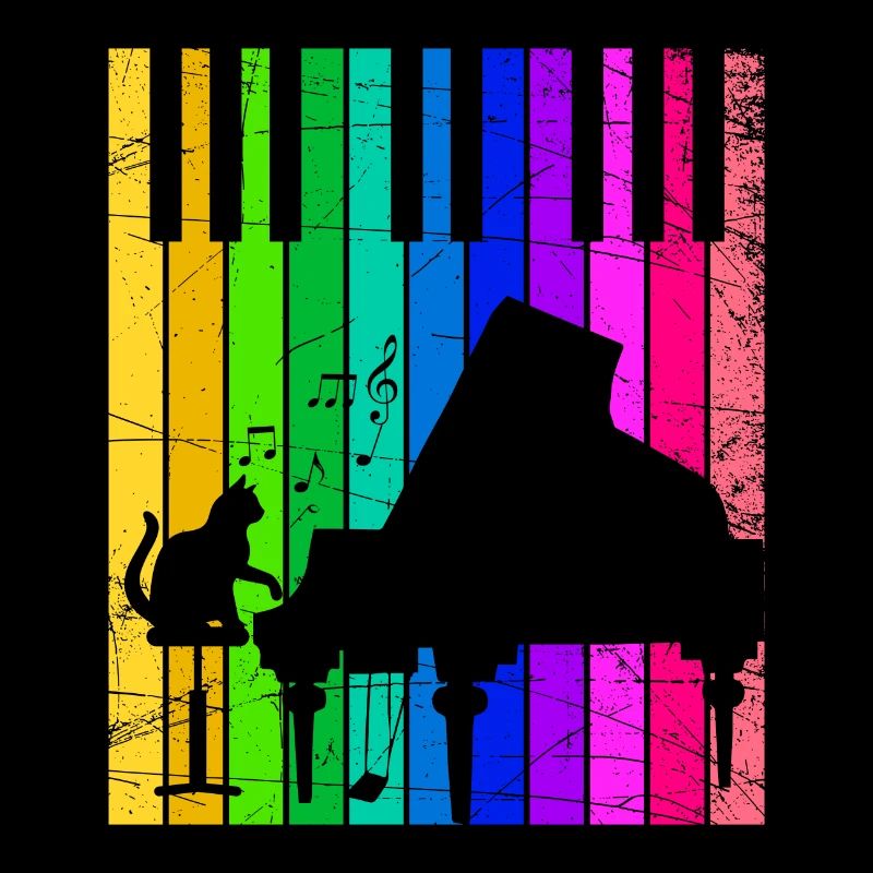 Piano piano à queue musicale chat chaton musique