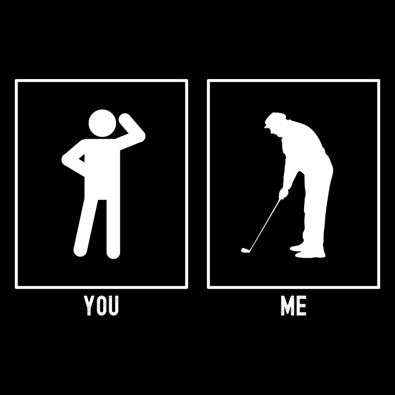 She - Me - Golfer Illustration