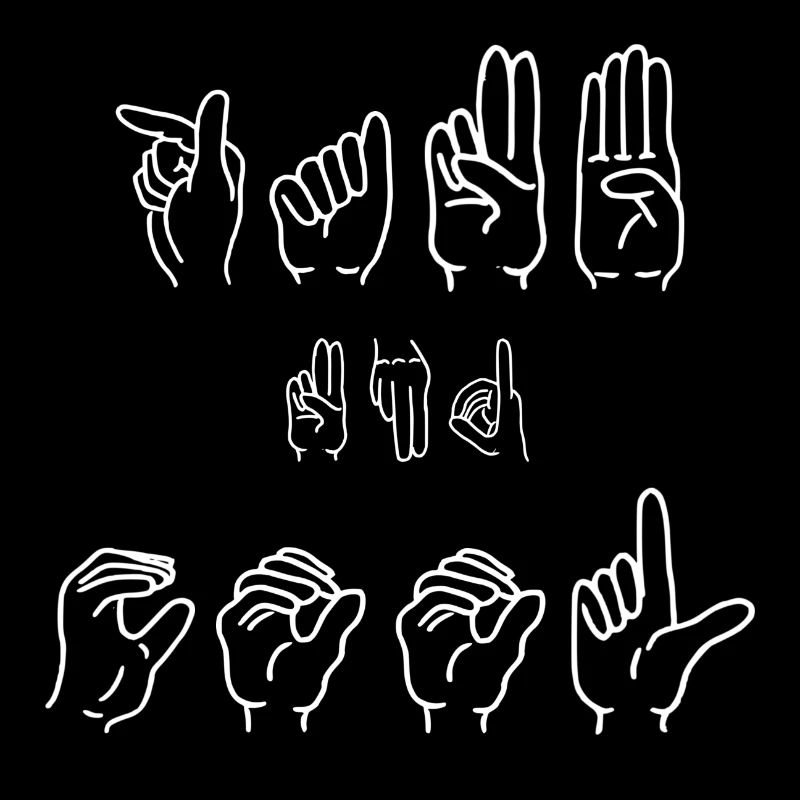 Finger alphabet language Deaf and Cool Gift idea
