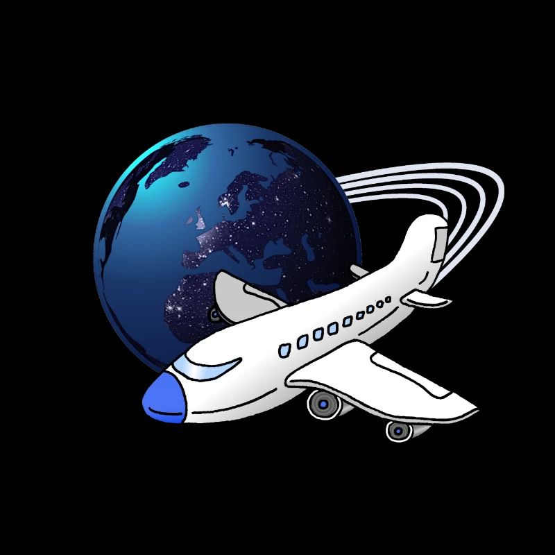 Plane flying around the world Gift idea pilot