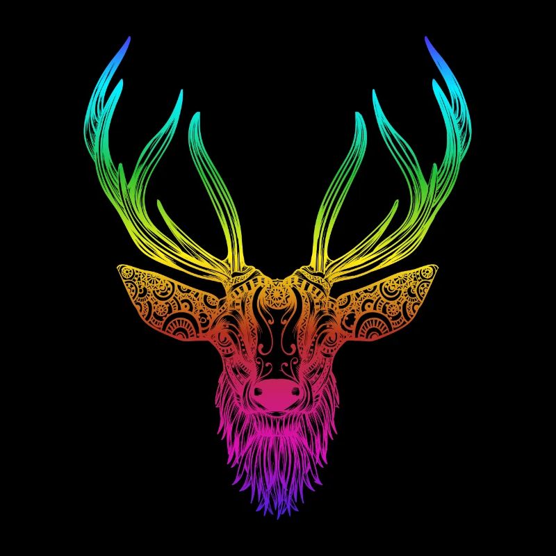 Bunter Hirsch Regenbogenfarbe Zwölfender