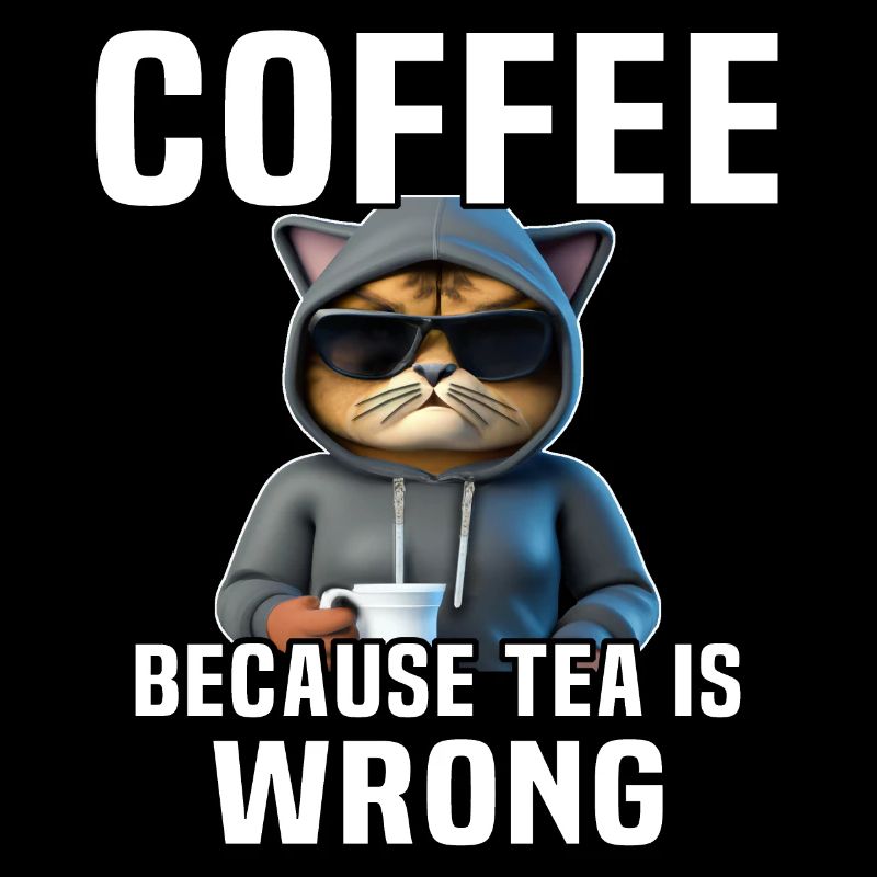 Kaffee Trinken Katze Tee