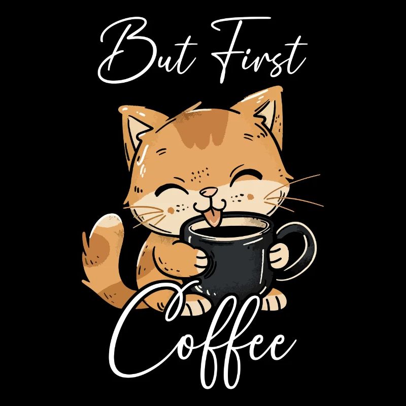 Chat Café Mais Premier Café Matin Grouch Drôle