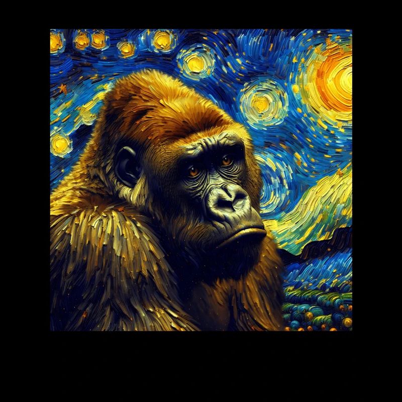 Mountain Gorilla Starry Night