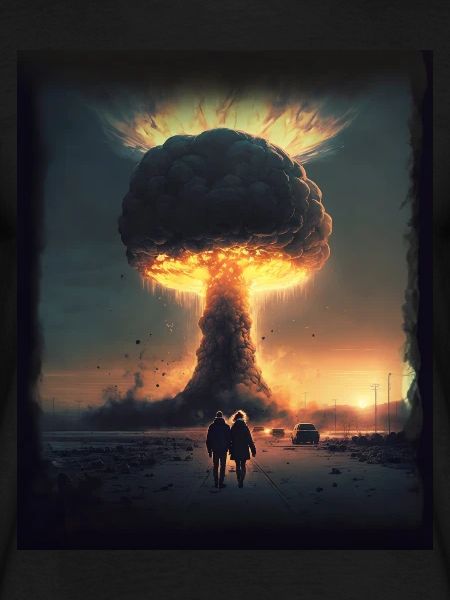 Dampf während der Atombombenexplosion