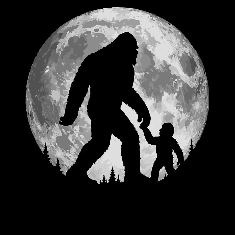 Bigfoot Sasquatch Moon Mysterious Creature Night