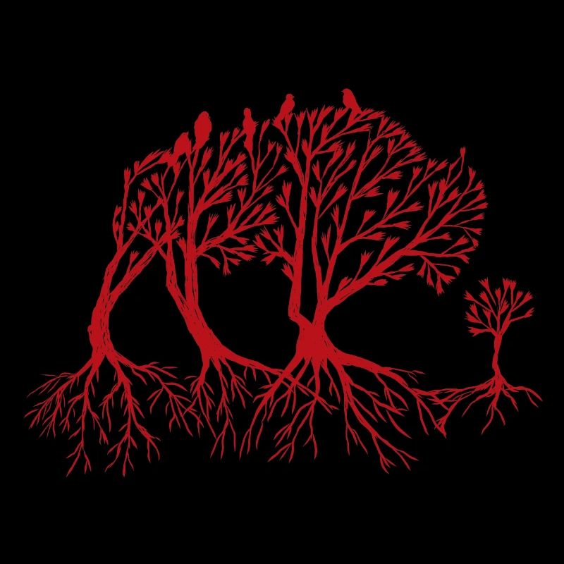 Bison des forêts en rouge