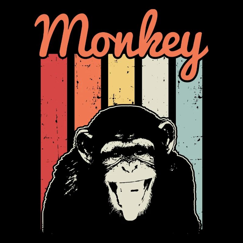 Monkey Zoo Jungle Animal Retro Vintage Gift