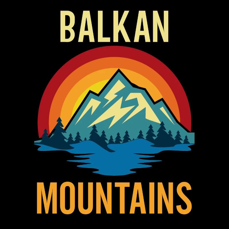 Coucher du soleil de montagnes des Balkans