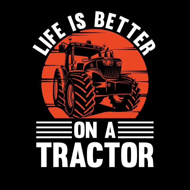 Das Leben Ist Besser Auf Traktor Farmer Sunset